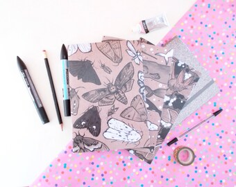 Kraft Paper Creatures Notebook - Stationary - Illustration - Whales - Moths - Bats - Sketchbook - Notebook - Cute Staionary - Design