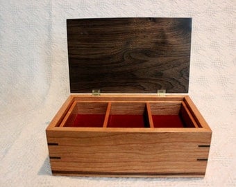 Wood Jewelry Box - A Cherry, Walnut and Brazilian Rosewood Jewelry Box