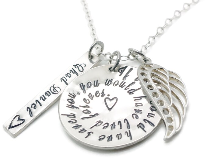 Sterling Silver Memorial Necklace / Remembrance / Loss of a Family member / Personalized / If Love Could Have Saved You / Hand Stamped