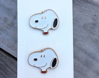 Two Vintage Snoopy Buttons on Card JHB International Cartoon Comic Peanuts Snoopy Red Baron Joe Cool The Round Headed Kid Charles Schultz