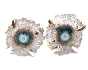 White Stalactite Earring Stalactite Jewelry Prong Earring Raw Gemstone Earring Druzy Earring Drusy Earring Amethyst Earring Delicate Earring