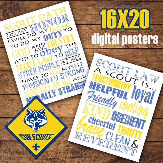 Printable Scout Oath and Law 16x20 Posters