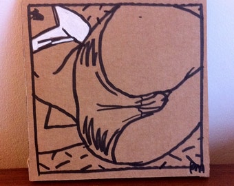Dessin original, original artwork, erotic woman lingerie sexy sur carton