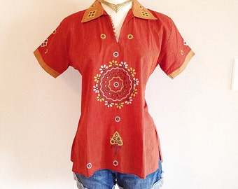 Ethnic Hippie Festival Top with Mirror Work