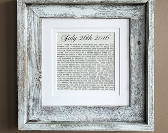 Wedding Vows, Wedding Vow Art, Wedding Vow Wall Art, Wedding Vows Print, Wedding Date Art: Printed Wedding Vows with Wedding Date