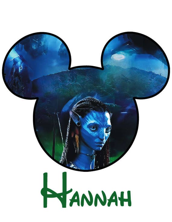 Disney T-Shirt Iron on Avatar Pandora Neytiri Mickey Head