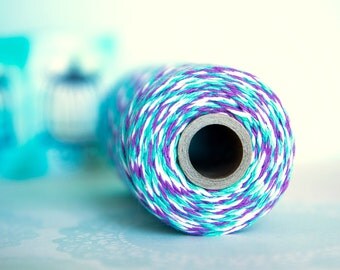 Twine Baker's Twine fine - (white/turquoise/purple) - 10 m ep.1mm