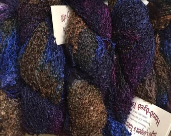 50% Off Ellyn Cooper Nantucket Silk Wool Mohair Hand Dyed Yarn Bulky Khaki Blues 200 Yards 4 oz