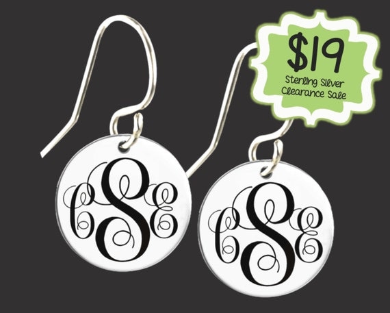 CLEARANCE SALE | Personalized 925 Sterling Silver Monogram Earrings | Monogram Earrings | Daughter Gift | Bridesmaid Gifts | Korena Loves