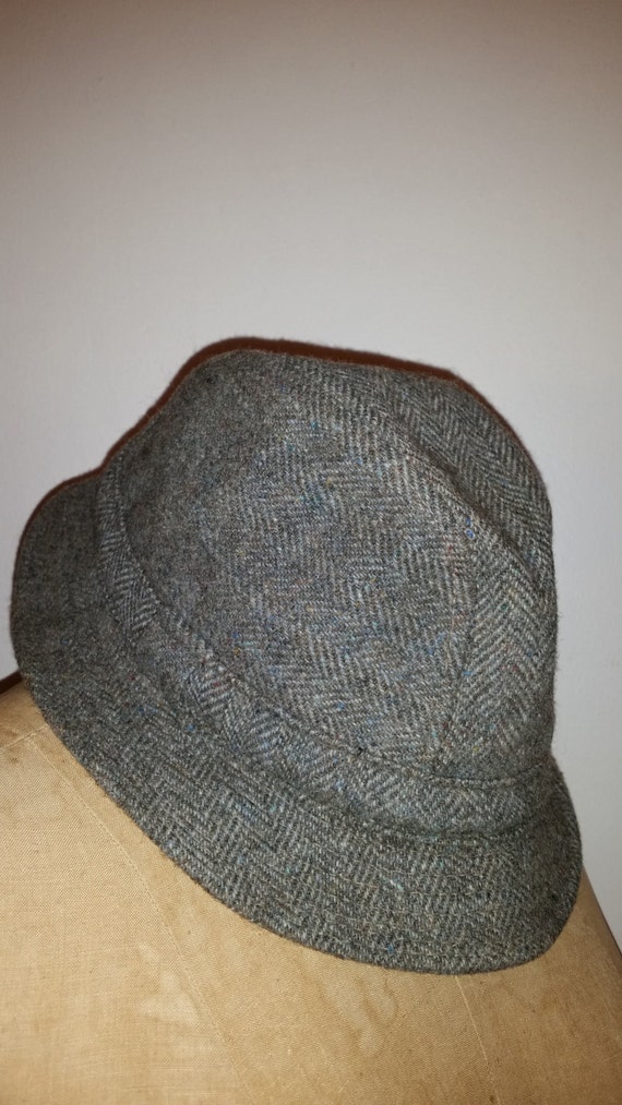 Vintage Tweed Hat Men's Donegal Tweet Wool Cap Made by ZoomVintage