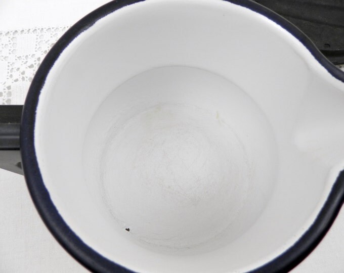 Vintage French Bright Buttercup Yellow Mid Century Enamelware Lidded Pitcher, Enamel Jug, Retro Kitchenware, Vessel, Brocante, Home, Kitchen