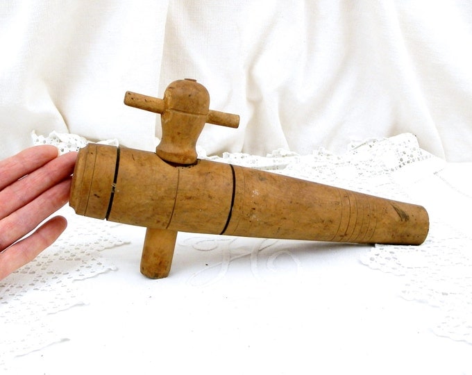 Large Antique French Wine / Cider Barrel Wooden Tap, French Country Decor, Rustic, Primitive, Home, Decor, Chateau, Brocante, France, Vine