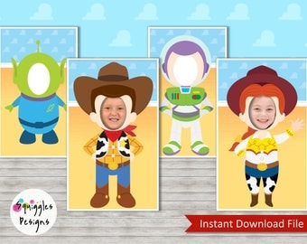 Toy Story Photo Booth Props (includes Buzz, Woody, Jessie & an Alien) - Digital Files