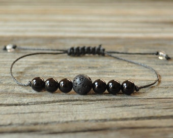 Diffuser Bracelet, Black Tourmaline Bracelet, Beaded Diffuser, Essential Oil Diffuser Bracelet, Yoga Bracelet, Diffuser Jewelry, Healing