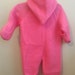 VTG Obion Pink Sleeper Winter Snow Suit Sz 0-9M Teddy Bear