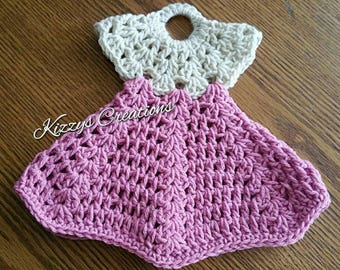 Vintage Crochet Doll Dress Potholder or Hot Pad