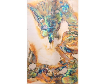 FSLD - Flame painted and inked copper wall art