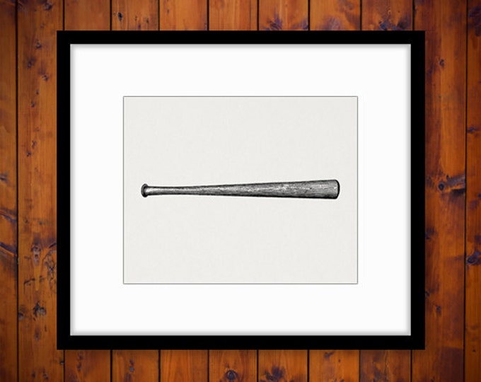 Printable Digital Baseball Bat Image Baseball Download Graphic Illustration Antique Clip Art Jpg Png Eps HQ 300dpi No.4146