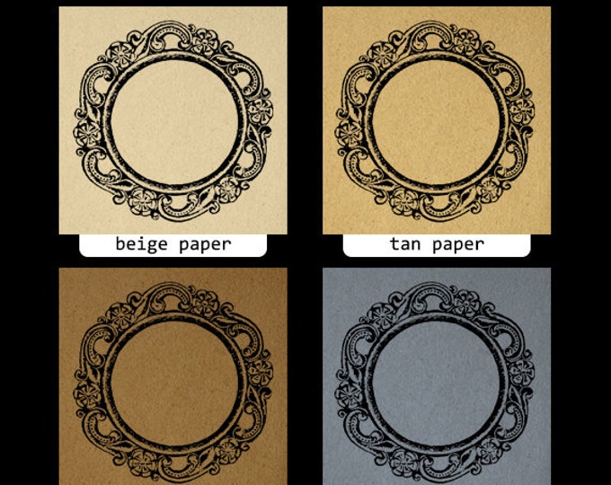 Printable Digital Elegant Circle Frame Graphic Design Illustration Download Image Vintage Clip Art Jpg Png Eps HQ 300dpi No.1146