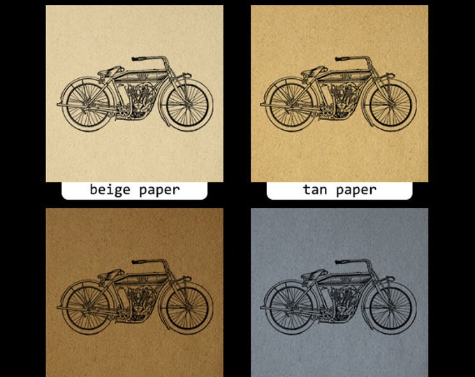 Motorcycle Antique Digital Graphic Printable Illustration Image Download Vintage Clip Art Jpg Png Eps HQ 300dpi No.3455