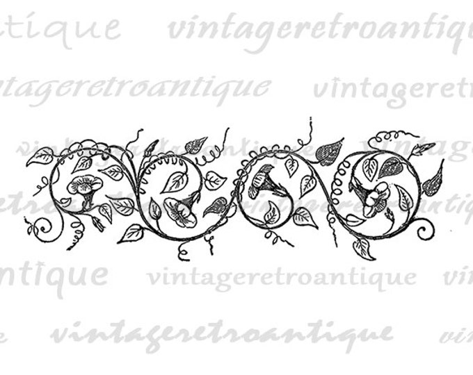 Ivy Banner Digital Printable Graphic Floral Header Image Download Jpg Png Eps HQ 300dpi No.615