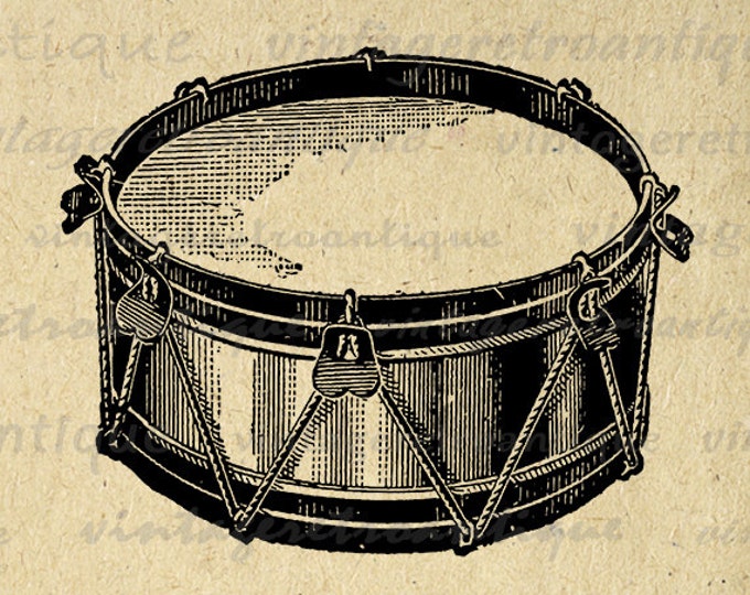 Digital Printable Snare Drum Image Music Download Illustration Graphic Vintage Clip Art Jpg Png Eps HQ 300dpi No.1767