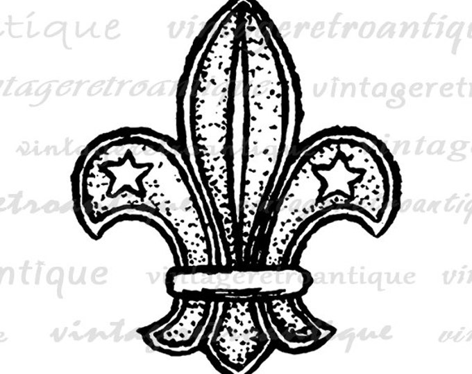 Digital Printable Fleur-de-lis Symbol Download Fleurdelis Graphic Fleur De Lis Image Jpg Png Eps HQ 300dpi No.981