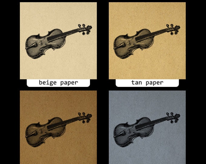 Printable Image Violin Digital Music Instrument Download Graphic Vintage Clip Art for Transfers Printing etc HQ 300dpi No.1096