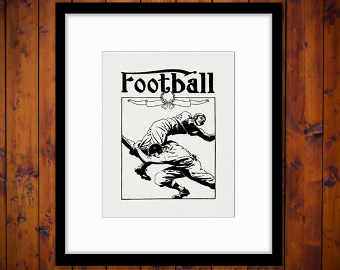 Digital Image Antique Football Artwork Printable Football Graphic Download Jpg Png Eps HQ 300dpi No.4199