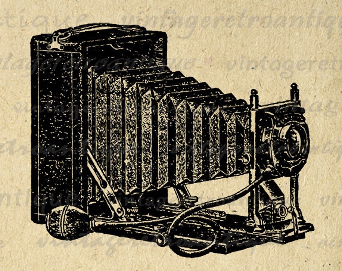 Printable Image Old Fashioned Camera Download Illustrated Graphic Digital Vintage Clip Art Jpg Png Eps HQ 300dpi No.1445