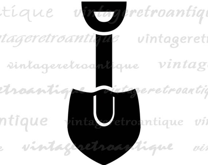 Digital Printable Shovel Graphic Gardening or Construction Icon Image Download Vintage Clip Art Jpg Png Eps HQ 300dpi No.4353