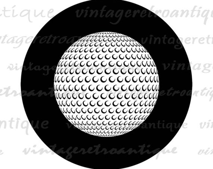 Digital Printable Golf Ball Download Golf Image Sports Graphic Artwork Antique Clip Art Jpg Png Eps HQ 300dpi No.4542