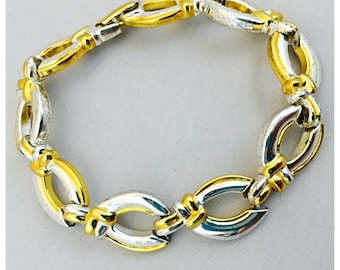 Napier Two Tone Silver and Gold Link Bracelet
