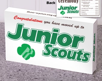 Instant Download! - Junior Scouts - 3.5 oz Junior Mints box Wrapper - Girl Scout Bridging Ceremony - Green Logo Design