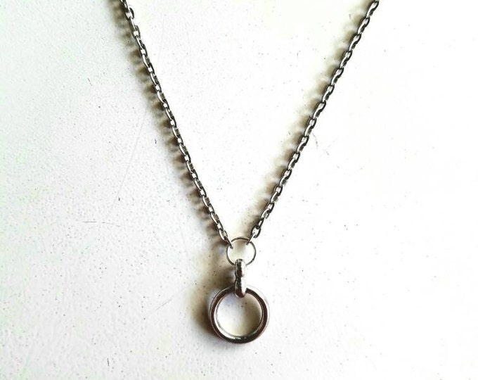Silver Ring Toggle Pendant Necklace