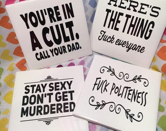 My Favorite Murder Ceramic Coaster set