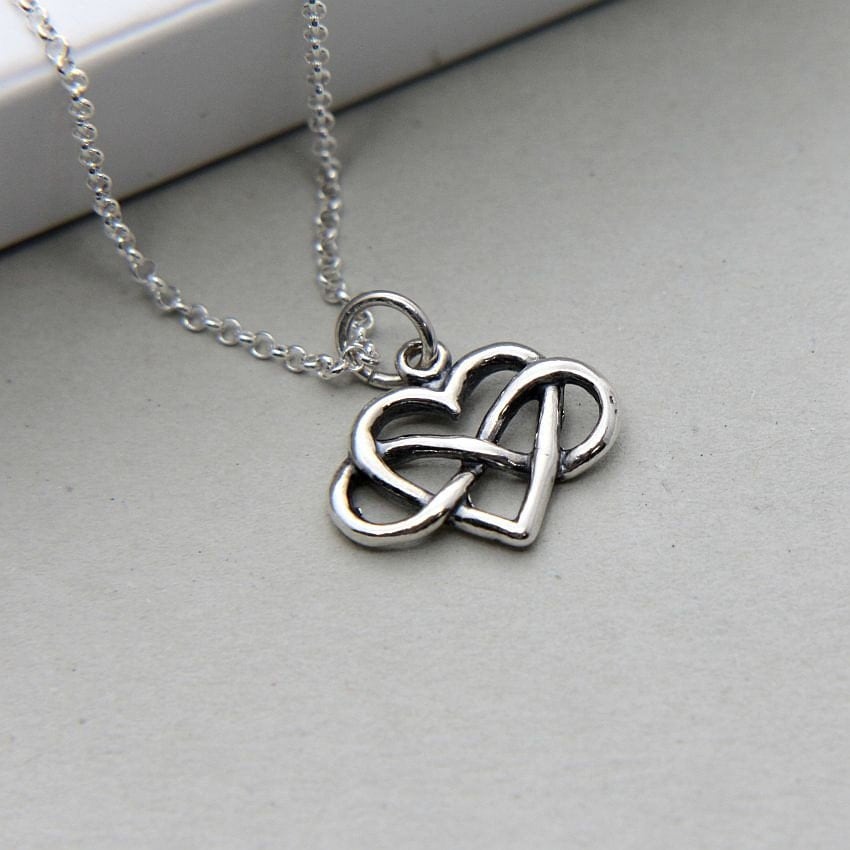 Infinity Necklace Heart Infinity Necklace Sterling by JewelleryJKW