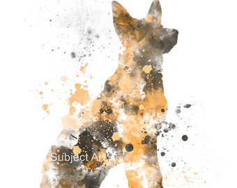 German Shepherd Dog ART PRINT Illustration, Home Decor, Wall Art, Animal