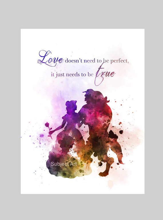  Beauty  and the Beast  Quote  ART PRINT illustration Disney 