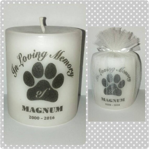 pet sympathy gift personalized memorial candle dog memorial