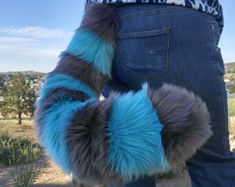 Cheshire Cat Costume Tails 36" by AnthroWear - Furry Clip-On Cosplay Accessories - Hand Made In USA
