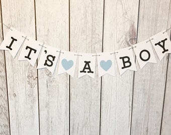 It's a Boy Banner, Boy Baby Shower, Gender Reveal Baby Shower Banner, Reveal Party, It's a Boy, Baby Boy Banner, Baby Shower Banner, Blue