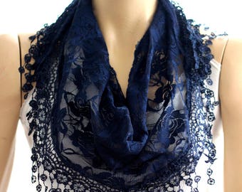 Navy blue lace scarf. summer scarf, scarves, summer accessories, accessories, scarf, lace scarves, lace shawl