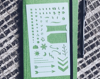 Essentials* 3.0 Bullet Journal Stencil, Filofax, Midori Traveler's Notebook, Hobonichi, Erin Condren Planner