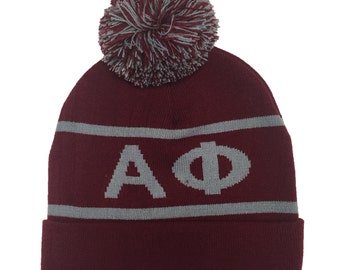 Alpha Phi Knit Beanie Pom Winter Hat