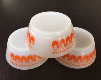 Anchor Hocking Fire King Milk Glass Cereal Bowls Set of Three