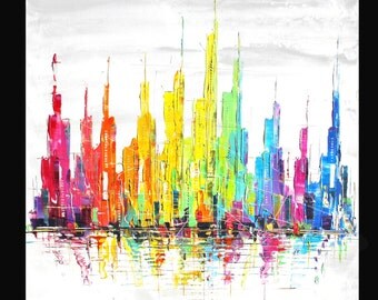 City - Zenic, acryl, 39,37 x 39,37 x 1,77"