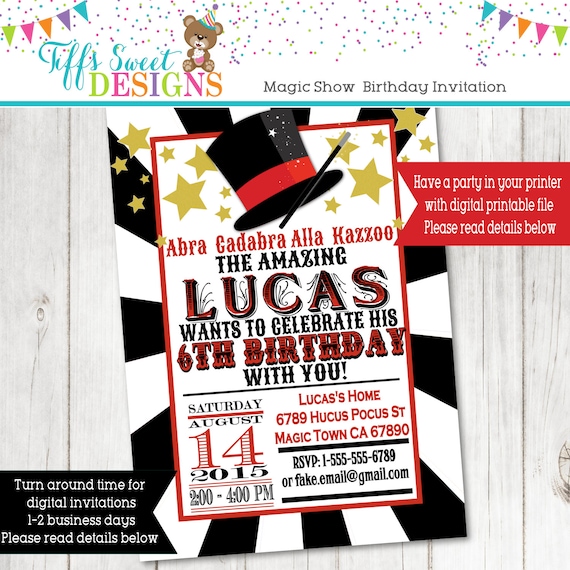 Magic Show Invitations Birthday 7