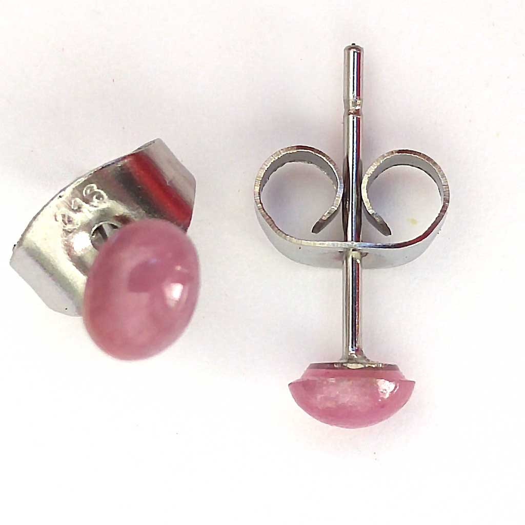 Ruby Earrings. Small. Tiny. Studs. Mini. Post earrings. Pink.