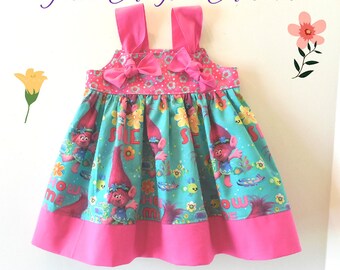 Poppy Troll Dress, Girl Troll Dress, Poppy Birthday Dress, Queen Poppy Dress, Toddler Troll Dress, Poppy Party Dress, Trolls Poppy Dress